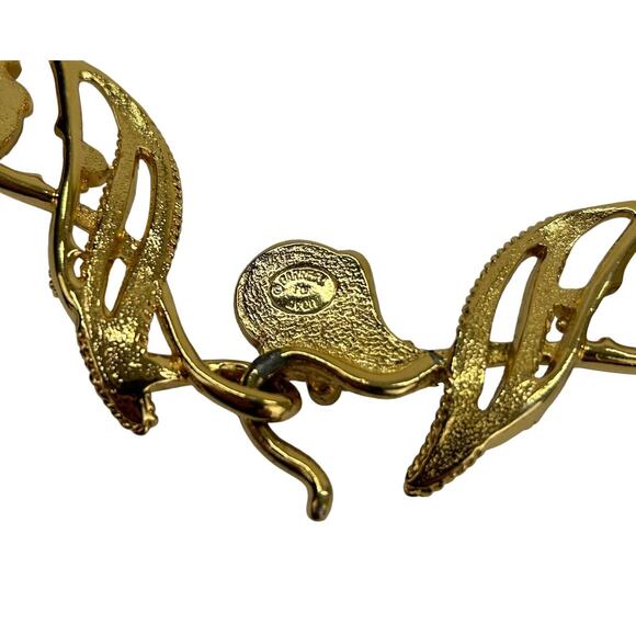 Vintage Jose Maria Barrera for Avon Granada Necklace 1990s Black and Gold Tone - Picture 8 of 8